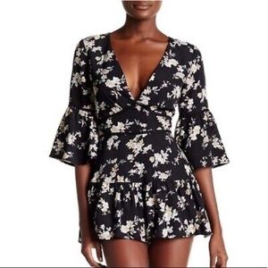 L’Atise Floral Swing Sleeve Mini Romper